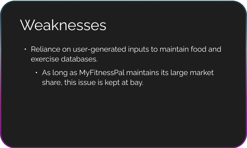 weaknessess card